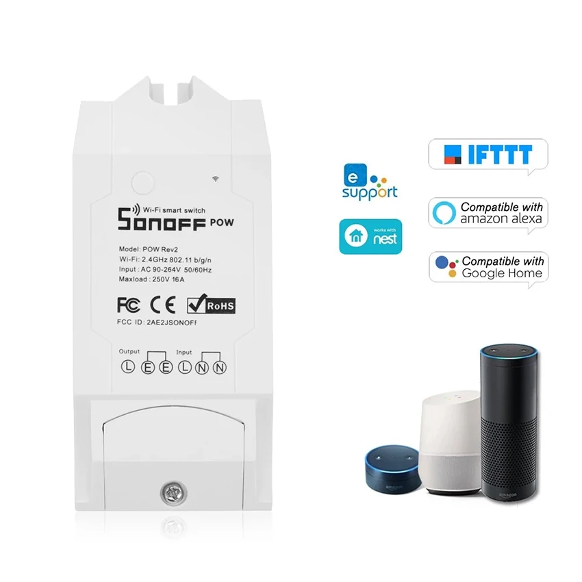 Беспроводной переключатель Sonoff Pow R2 с Wi-Fi для умного дома дистанционным