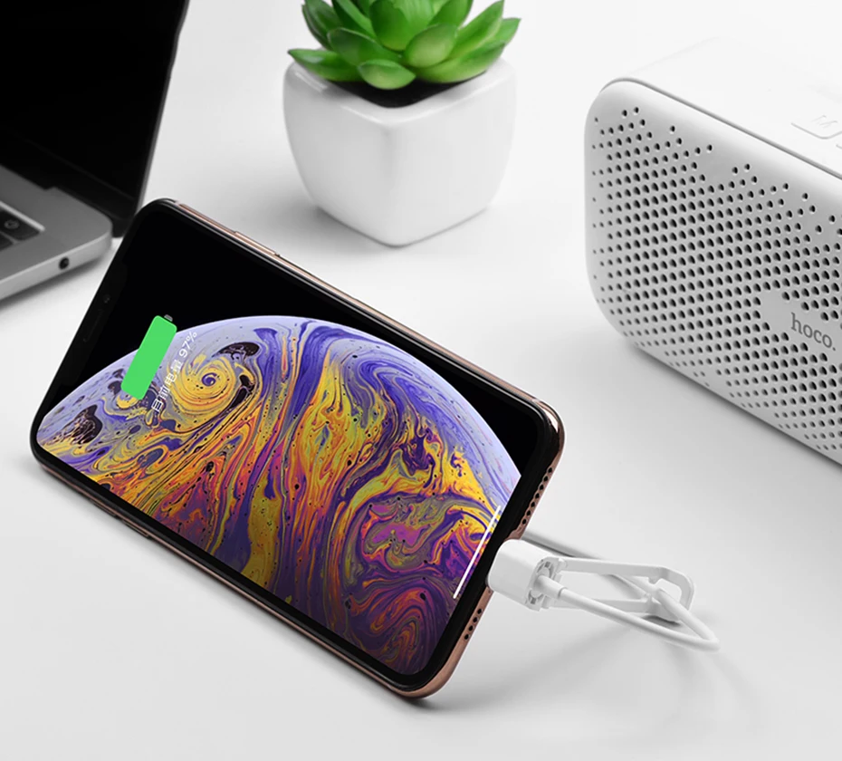 HOCO 2 в 1 USB кабель держатель со складным держателем для iPhone 11 Pro X XS MAX XR 8 7 кабель для быстрой зарядки для iPhone 6 6s plus ipad