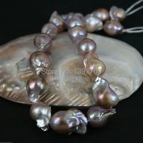 Miss008 Large Baroque Flame-ball Pearl Bead Strand - Nucleated Multi Color | Украшения и аксессуары