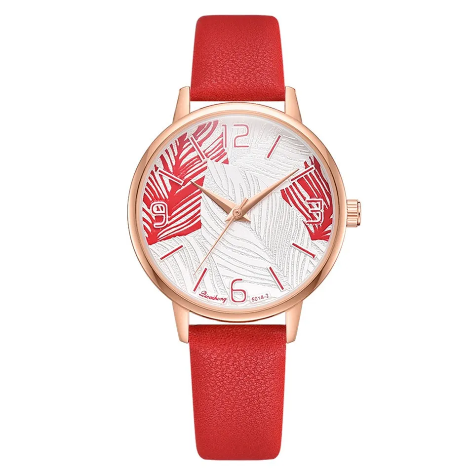 Red Moda Reloj Mujer женские золотые часы Relogio Feminino Luxo женские часы Montre Sport Femme для стильных бесплатных подарков браслет - Цвет: Red