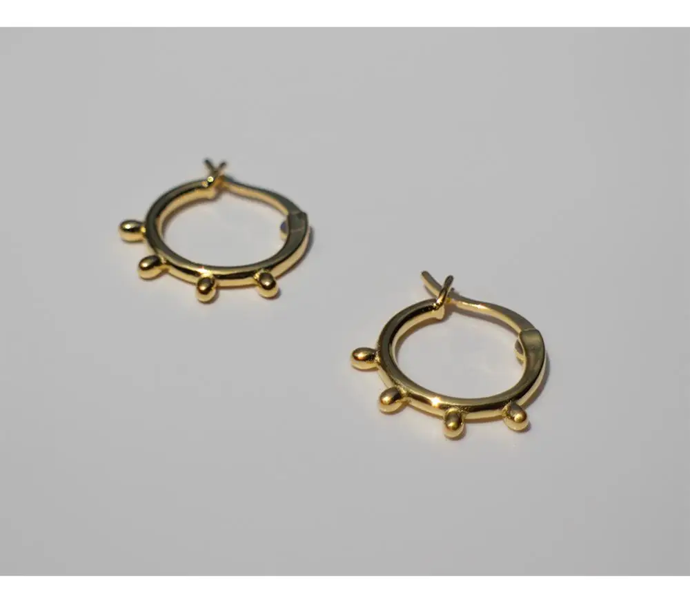 Новые серьги из стерлингового серебра 925 пробы модные круглые в горошек с пряжкой