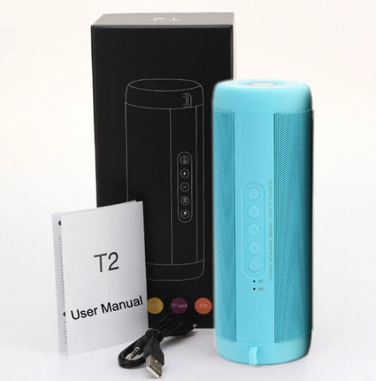 Синий Поддержка SD карты USB Радио Bluetooth динамик стерео портативный беспроводной водонепроницаемый Бас Звук динамик s большой мощности калонки со светодиодом - Цвет: Синий