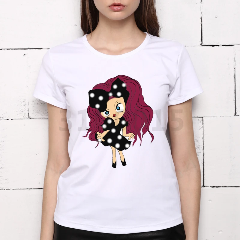 Harajuku/новые женские футболка мультфильм Белоснежка Принцесса/с принтом милых