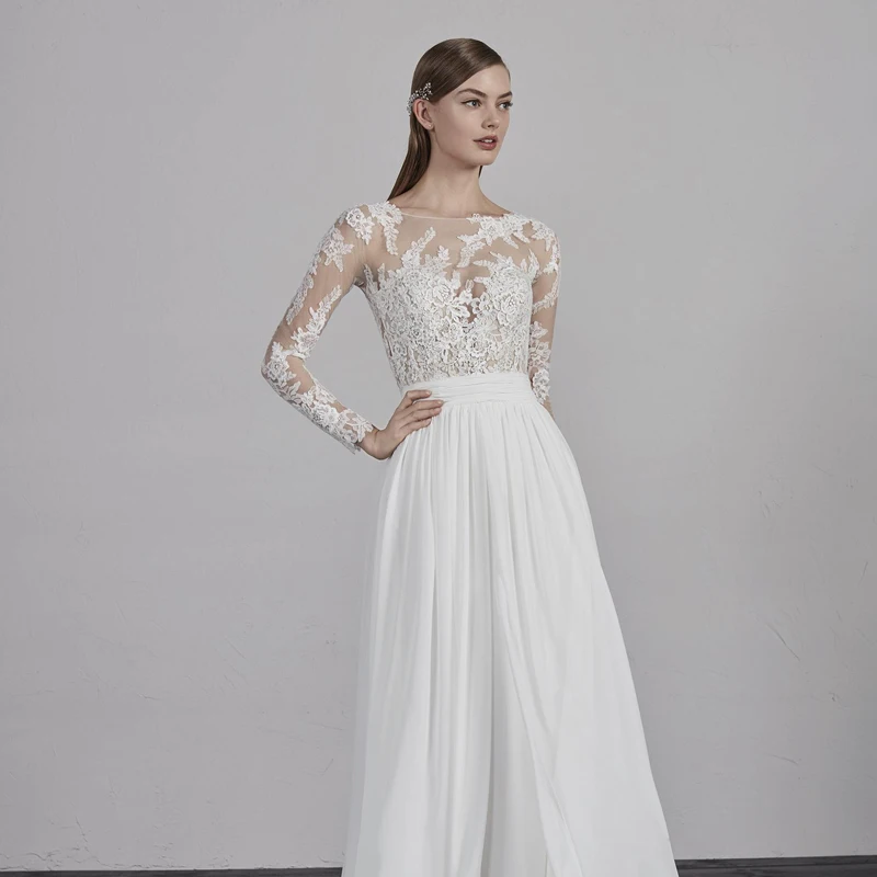 Пляжные свадебные платья 2019 шифоновые кружевные аппликации Плюс Размер