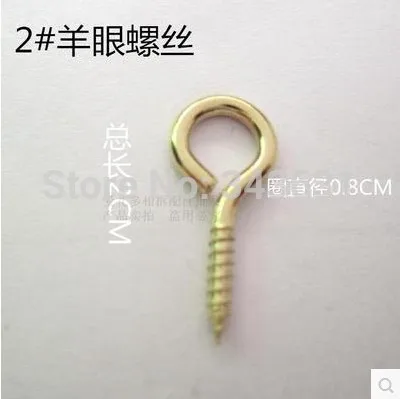 

1000pcs/lot high quality 2# eye pins hook wood screw eyelet 8.5*20*1.8