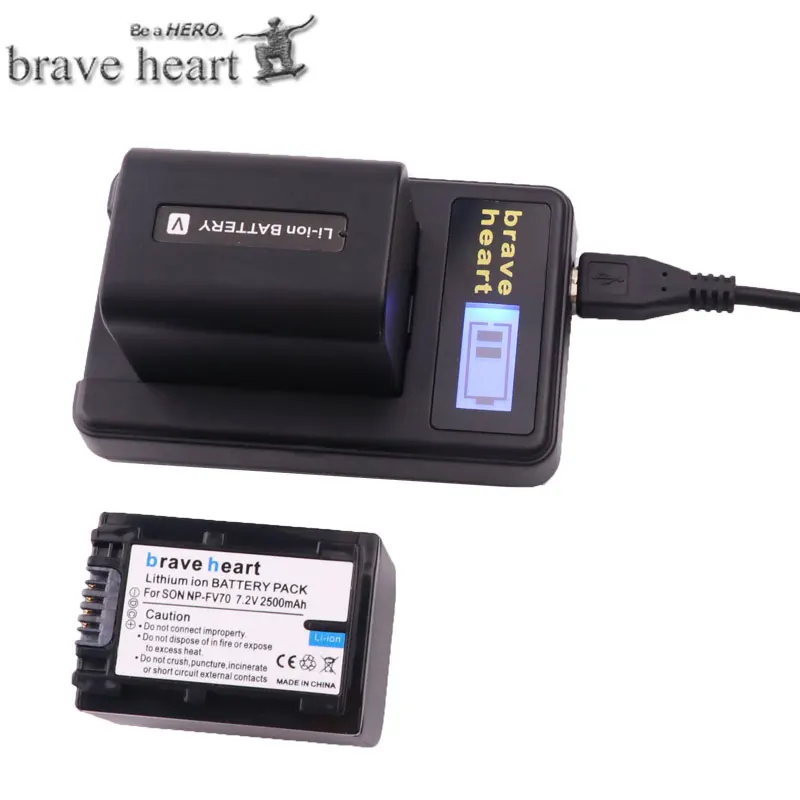 2x bateria NP-FV70 NP FV70 NPFV70 батарея+ ЖК-дисплей USB Зарядное устройство для sony NP-FV50 FV30 HDR-CX230 HDR-CX150E HDR-CX170 CX300 Z1 камера