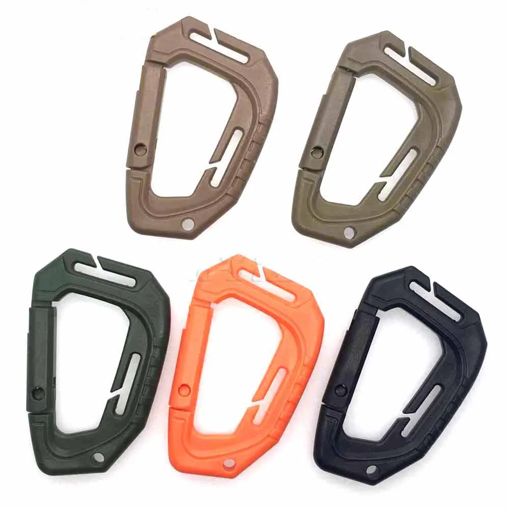 

1pcs/pack Plastic D Shape 200LB Snap Clip Carabiner Mountaineering Buckle Outdoor Hanging Keychain Hook Climbing Accessories