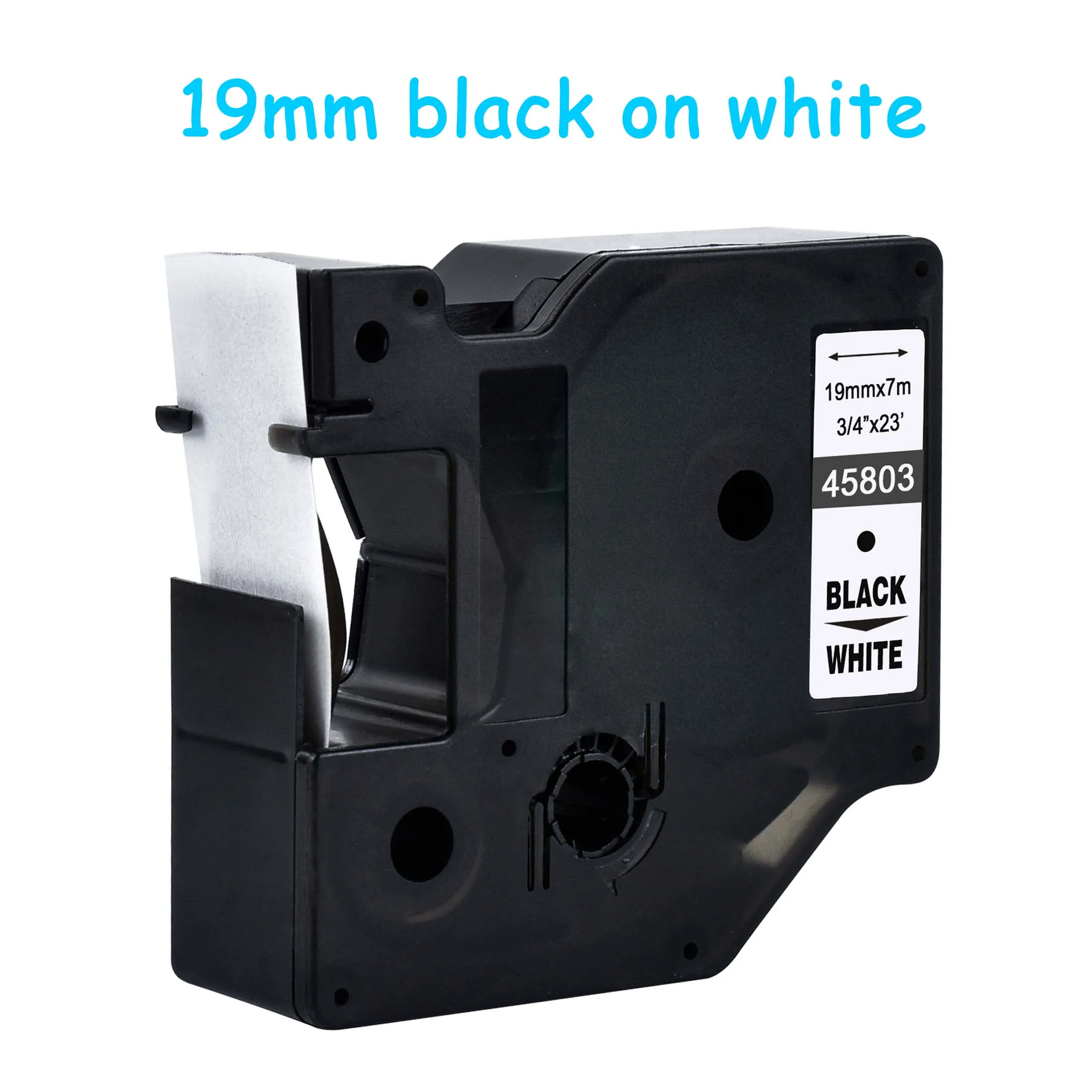 CIDY Dymo D1 45013 12mm Black on White compatible for DYMO D1 Label Tape 45018 45010 45021 for Label Manager Maker 210 450 LM160 - Цвет: 19mm black on white