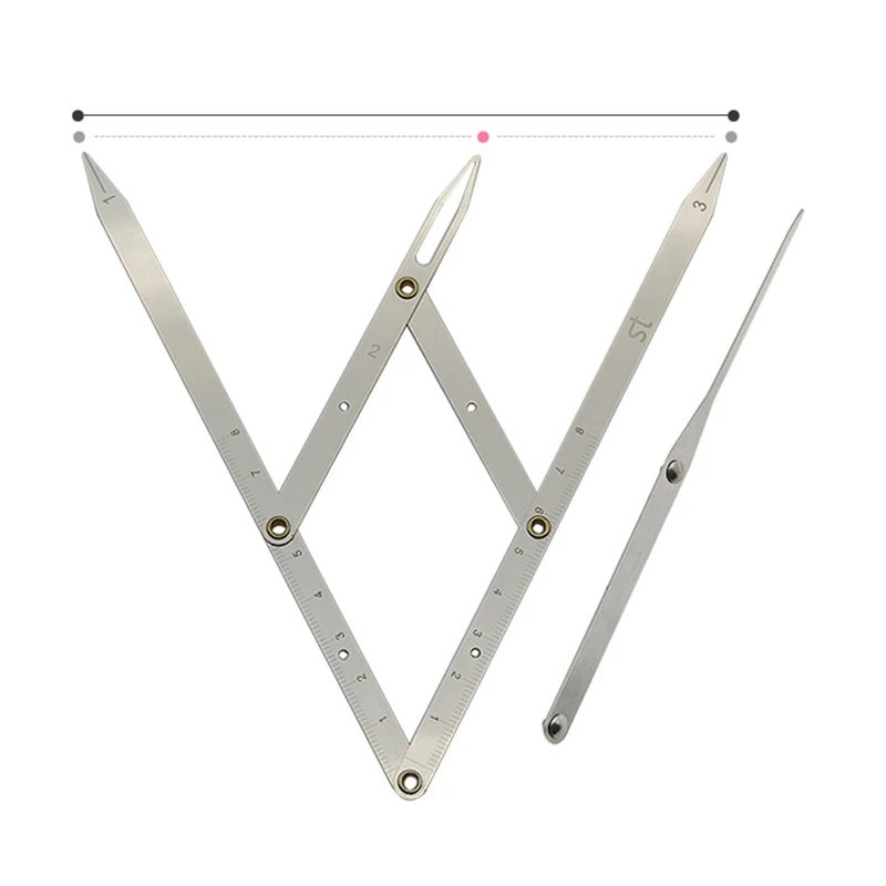 2 шт. Нержавеющая сталь золотое соотношение штангенциркуль для бровей