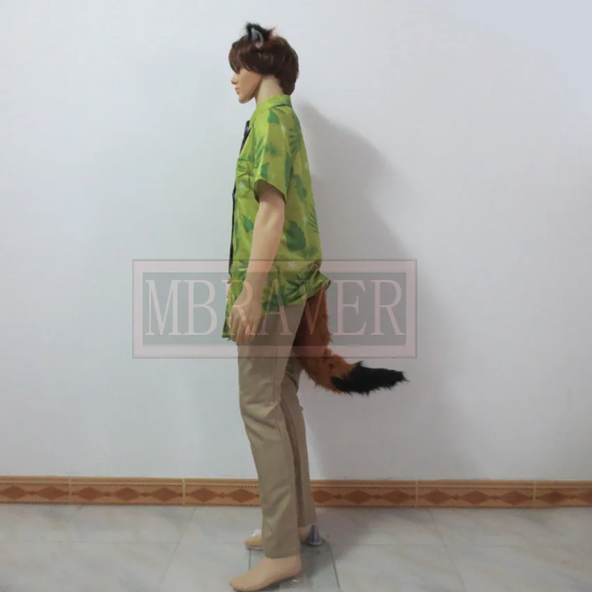 Костюм для косплея лиса Ник с хвостом и ушками униформа Хэллоуина одежда костюм