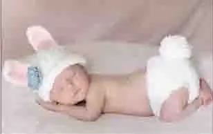 

Free Shipping Retail Handmade Knitted Clothing Newborn Crochet Costume Baby Photography Prop Rabbit Hat Set