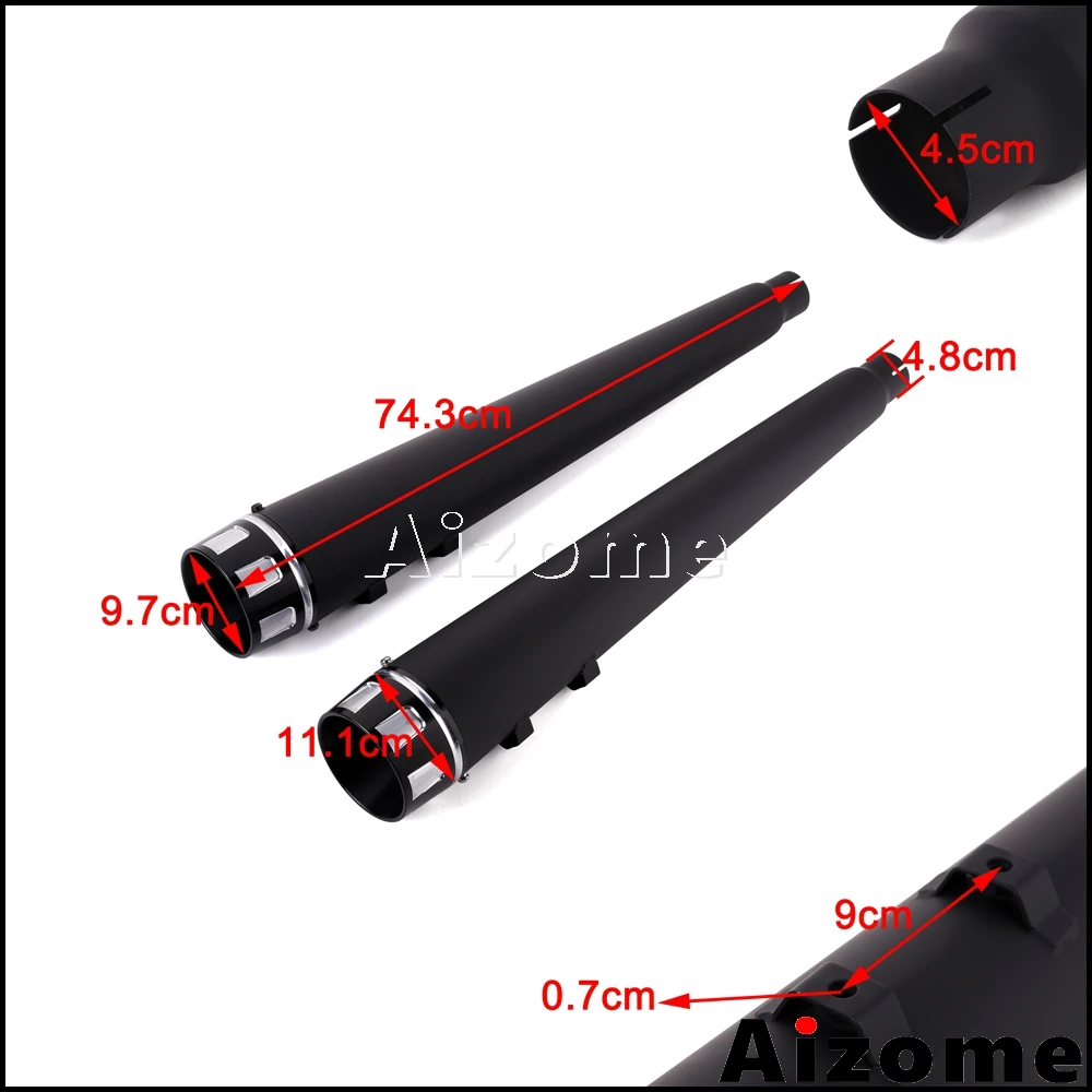 Хромированные мотоциклетные глушители Megaphone труба 45 мм слипоны выхлопные для Harley