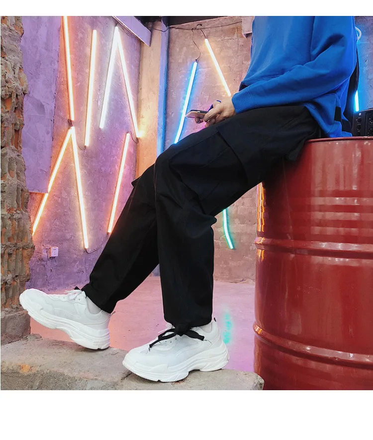 2018 мужские свободные длинные штаны для бега в стиле хип хоп грузовые мешковатые