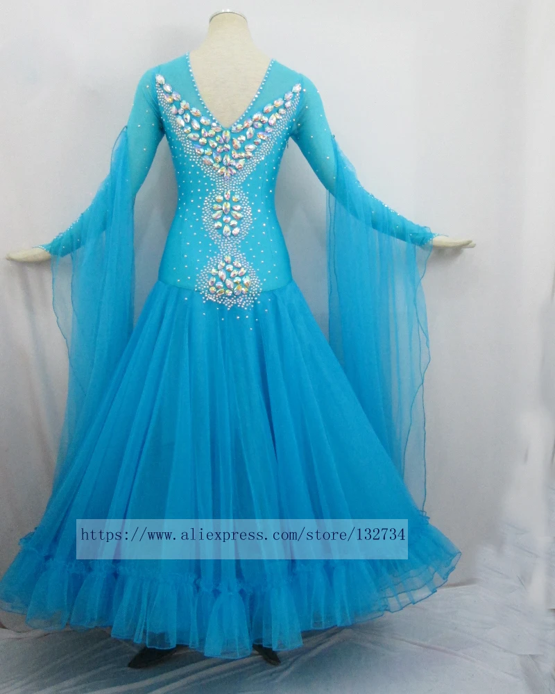 Современный Вальс Танго бальное платье для танцев гладкое белое женское B 0086|dress