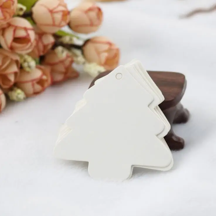 100 шт. DIY ремесло в форме рождественской елки бирка Примечание упаковочные