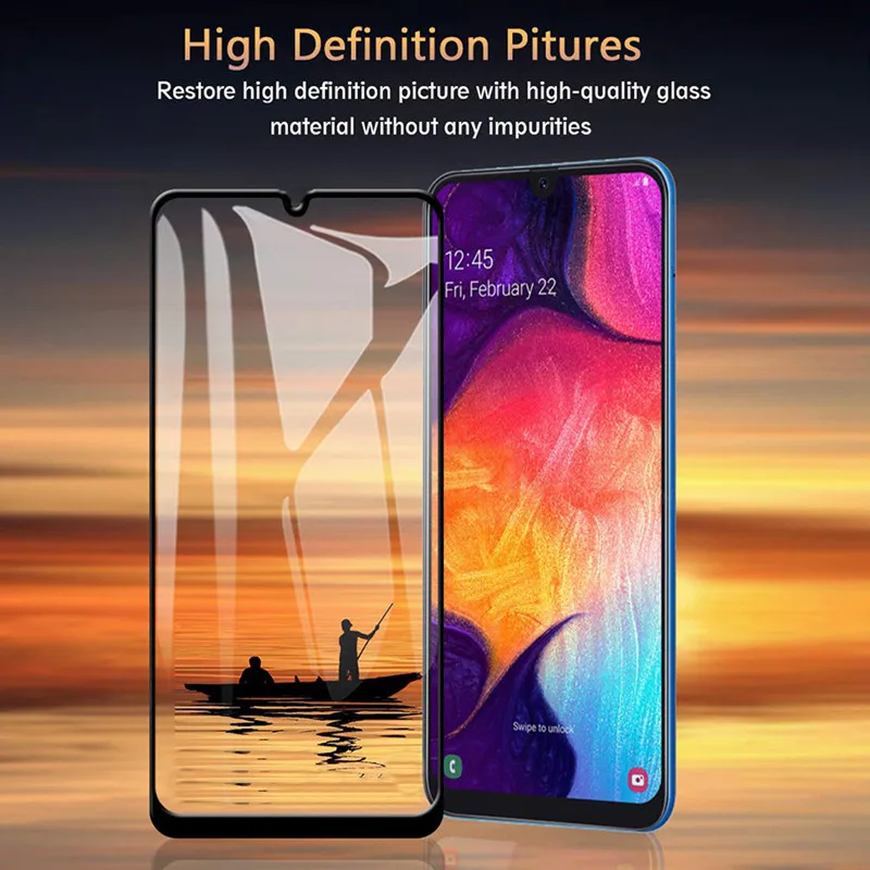Закаленное стекло для Samsung A50 защитная пленка с полным покрытием A30 A40 Sumsung A 30