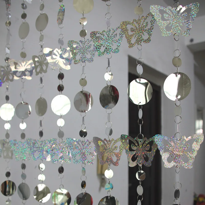 Рождественское украшение 10 м интерьерное дверная занавеска лазерные блестки