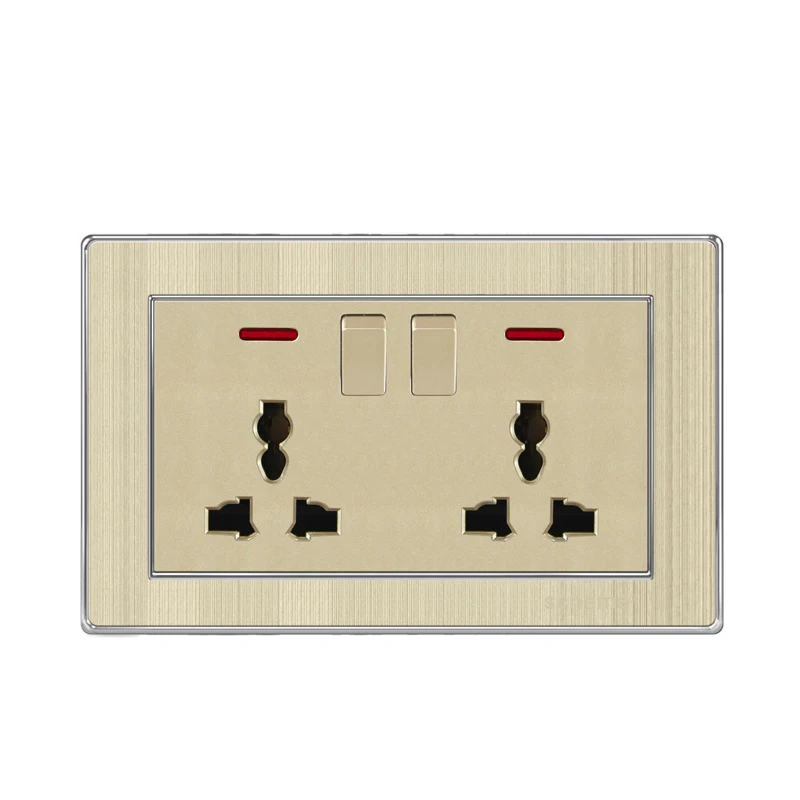 6 контактный двойной Универсальный штепсельная розетка и Переключатель ВКЛ/ВЫКЛ