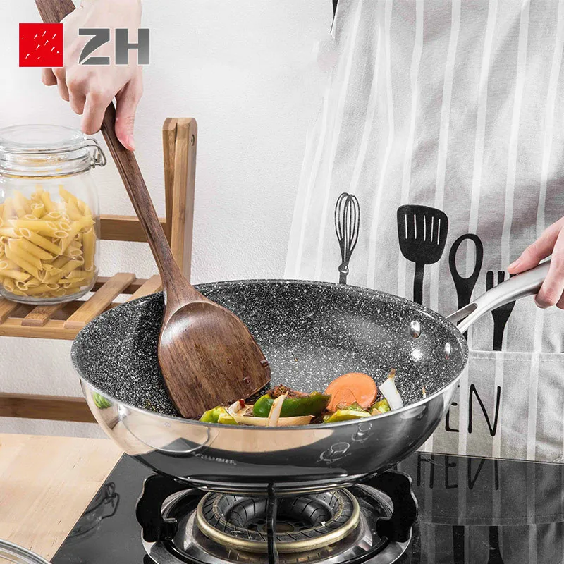 Сковорода с антипригарным покрытием горшок бездымного SS #18/10 бытовой сковорода