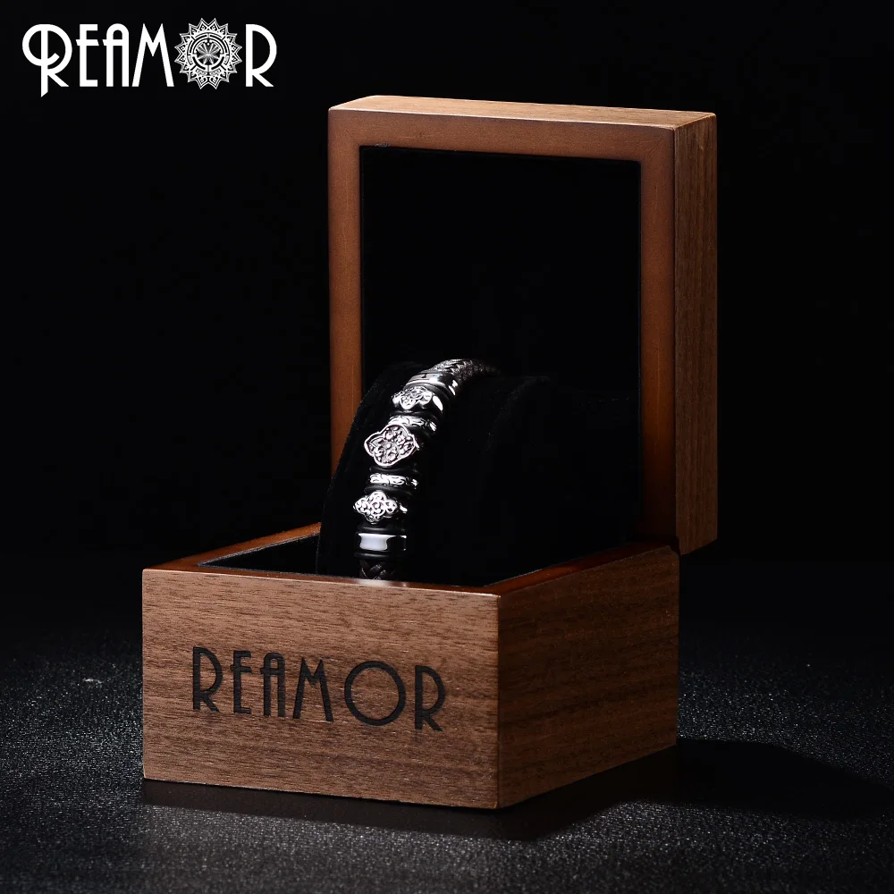 Модные браслеты REAMOR из нержавеющей стали 316L с подвесками в виде цветка и облака