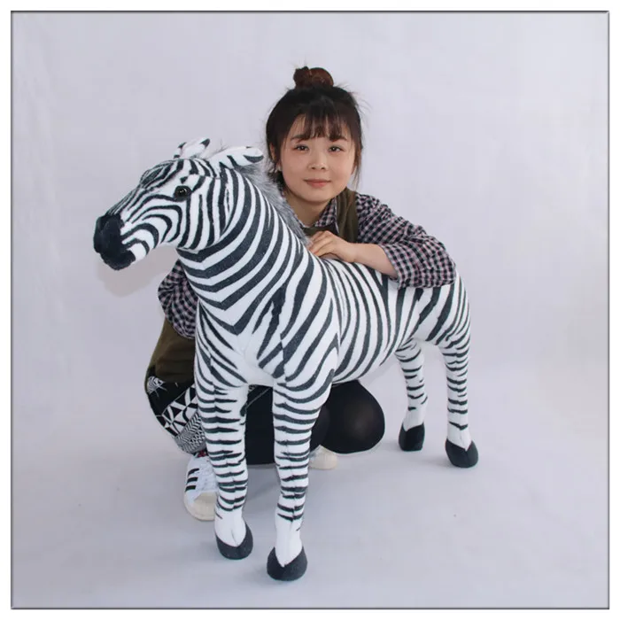 Игрушка плюшевая удивленная в виде зебры, 80x70 см