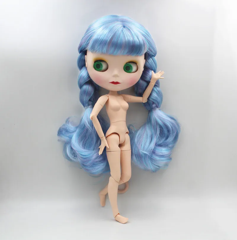 Кукла Blygirl Blyth сине-фиолетовая Смешанная завитые волосы 19 шарнирных боди матовое