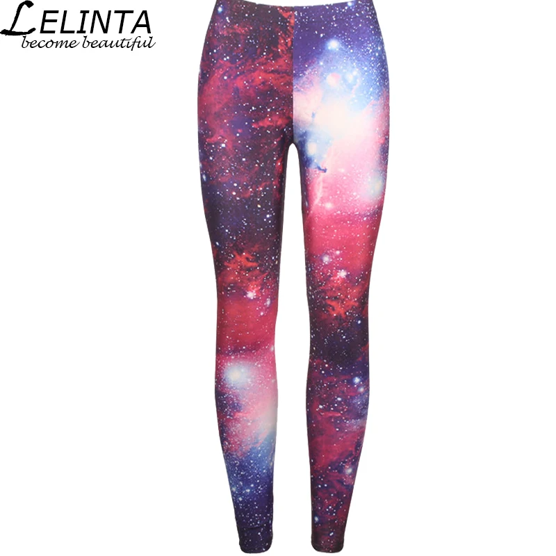 LELINTA/штаны для йоги с цифровым принтом фиолетовые звезды летние дышащие
