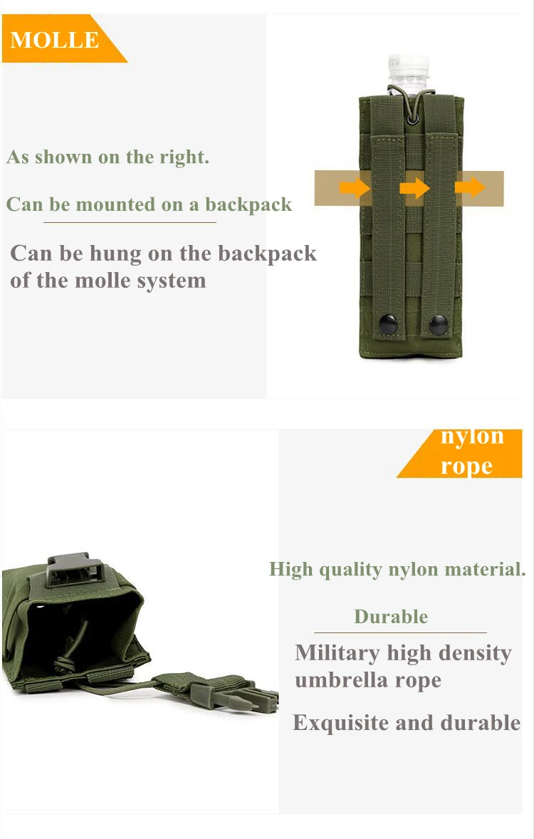 Военная система Molle сумка для бутылки воды 600D нейлоновая тактическая Боевая сумка для чайника походная охотничья сумка для бутылки воды сумка для переноски