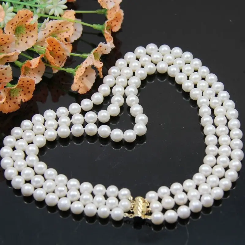 

AAA 7-8mm fashion White Pink AKOYA Round Freshwater Cultured Pearl Necklace earring