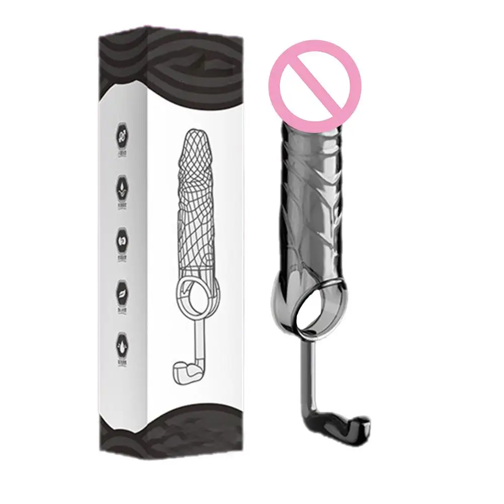 Мужской пенис нарощенный рукав презерватив фиксирующий манжет секс игрушка для