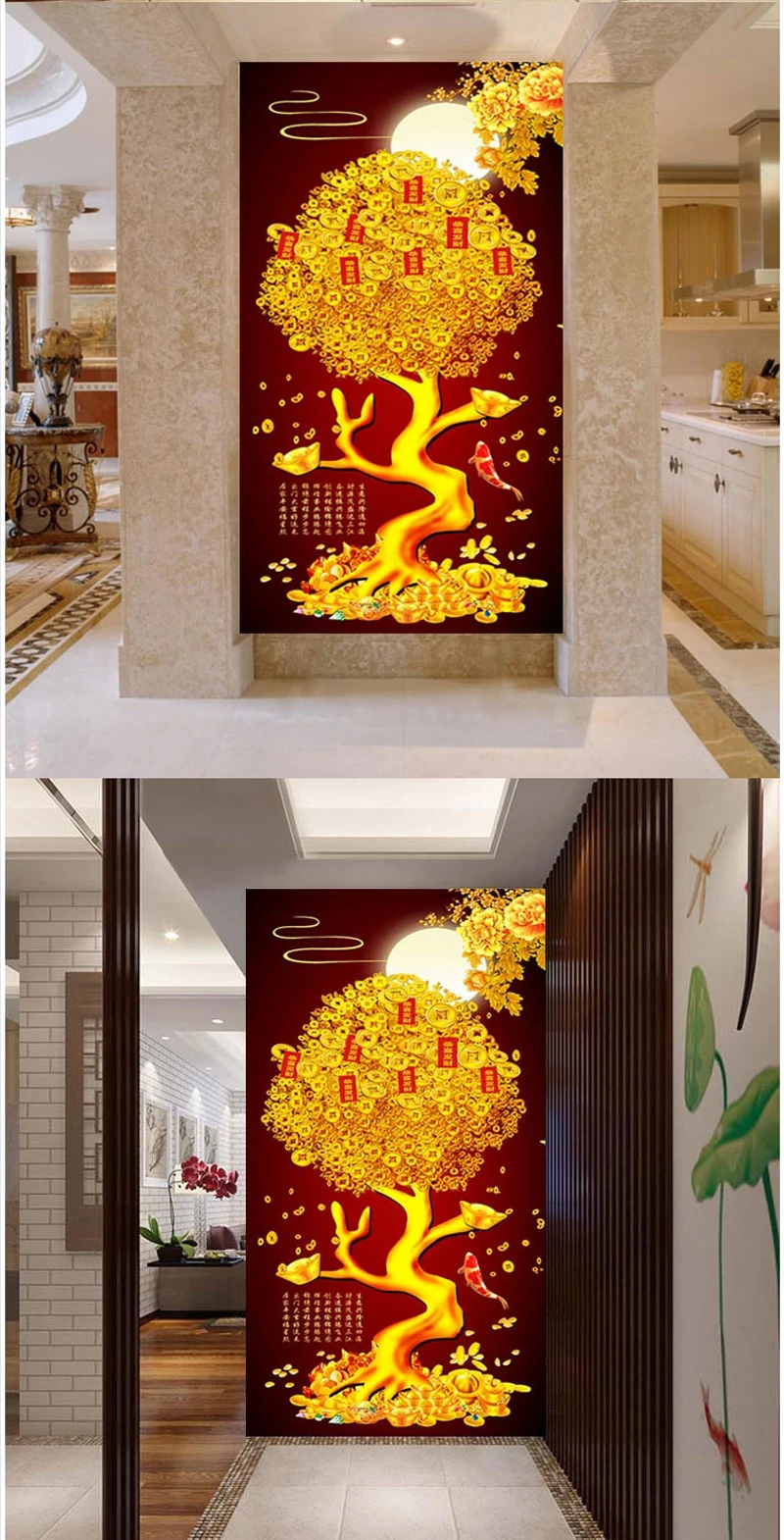 QIANZEHUI, Рукоделие, сделай сам, печать пейзажной живописи, Золотая Наличная корова, вышивка крестиком, pachira macrocarpa Наборы для вышивания