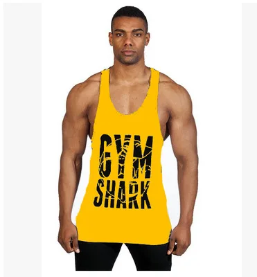 2014 хлопок фитнес-одежды тренажерный зал бодибилдинг мужчины рукавов спорт топы