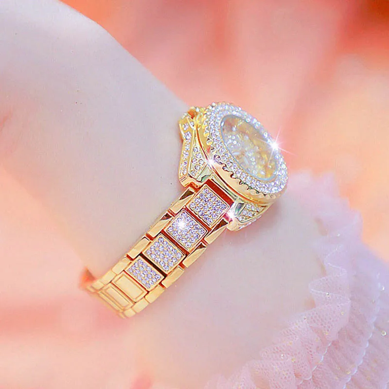 Роскошные женские Модные Аналоговые кварцевые наручные часы с кристаллом