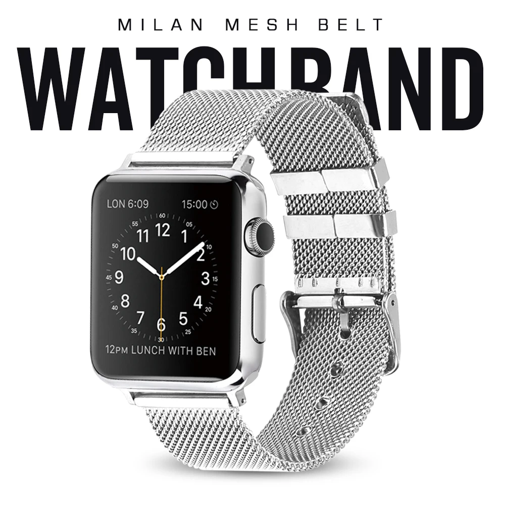 Миланская петля для apple watch Series 3 спортивный ремешок iwatch из нержавеющей стали