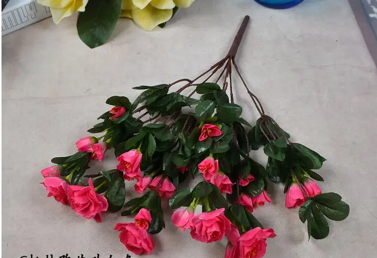 Букет из шелковых цветов 30 см искусственные цветы Симс Азалея один набор/2 шт.
