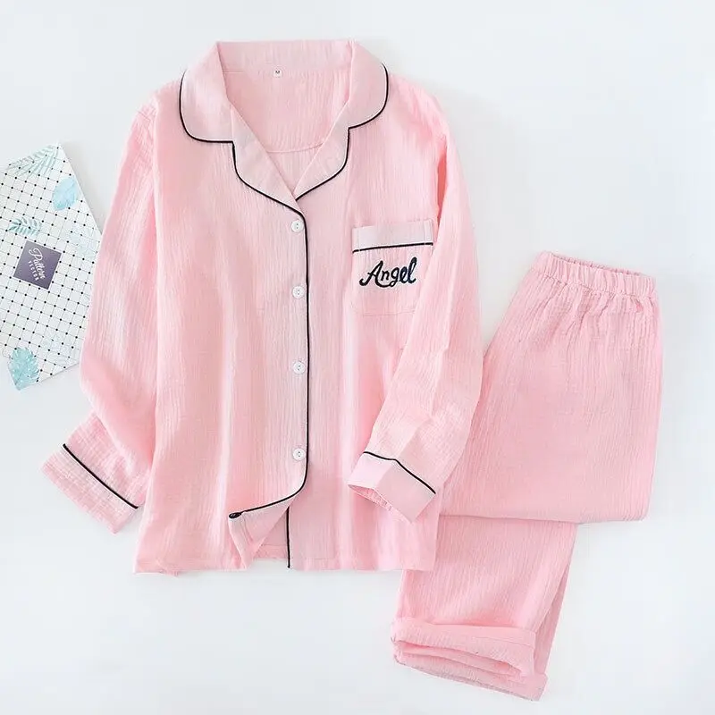 Новые весенне осенние мужские и женские пижамные комплекты из 100% хлопка с