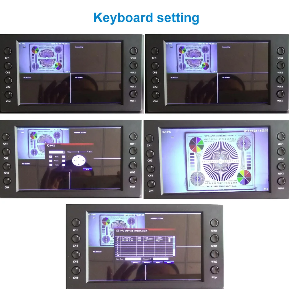 4D Joysticker PTZ сетевая клавиатура контроллер 4 CH видео экран HDMI " TFT lcd 1024*600 монитор для ONVIF PTZ IP камера