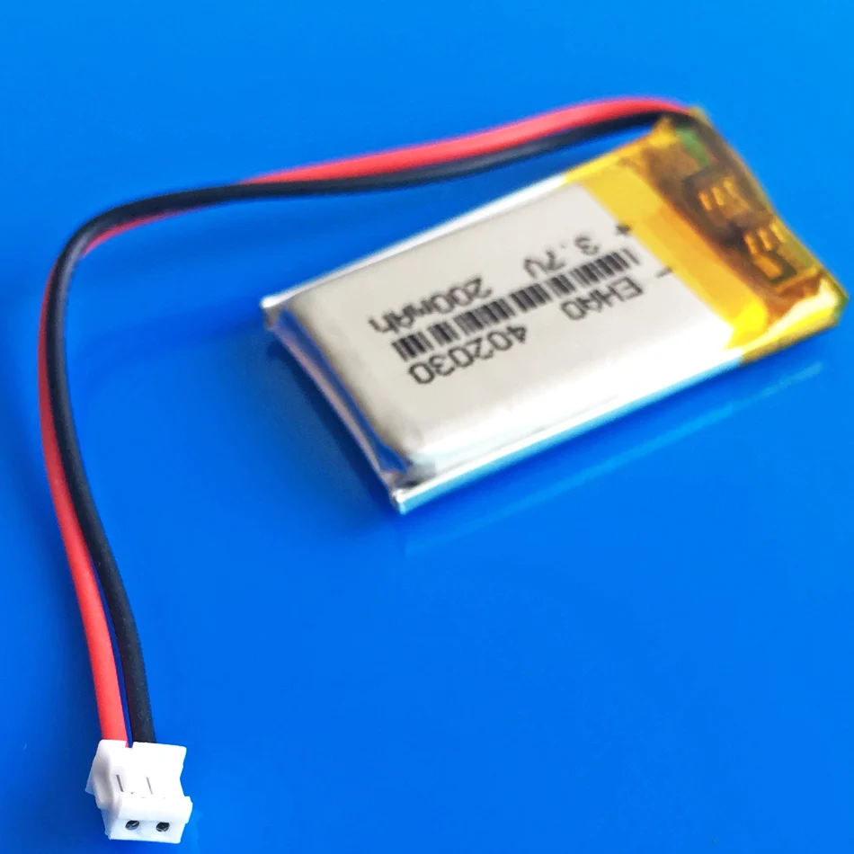 5 шт. литий полимерные аккумуляторы 3 7 в 200 мАч 402030 JST 1 мм|rechargeable battery|lithium battery3.7v battery