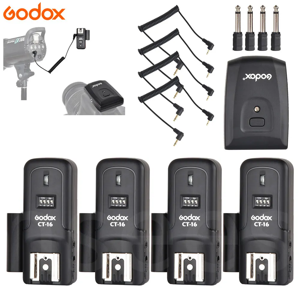 Godox CT-16 16 каналов беспроводной Радио Студия Вспышка триггер передатчик+ приемник набор для Canon Nikon Pentax Olympus - Цвет: 1 Trigger 4 Receiver