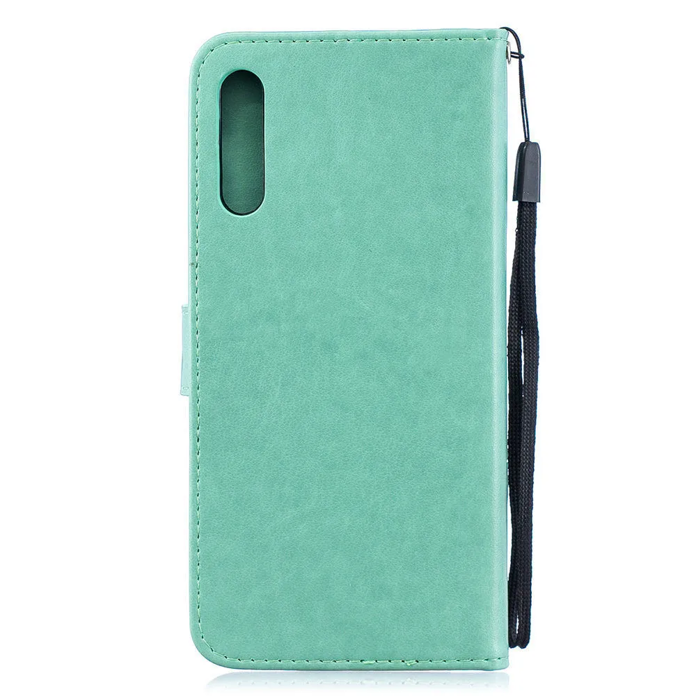 Чехол-книжка с откидной крышкой для samsung Galaxy A10 A20 A30 A40 A50 A70 A20E M10 M20 M30 с роскошной Рельефной текстурой бабочки