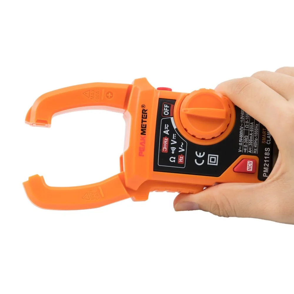 PEAKMETER PM2118S портативный Smart AC/DC клещи мультиметр переменного тока напряжение