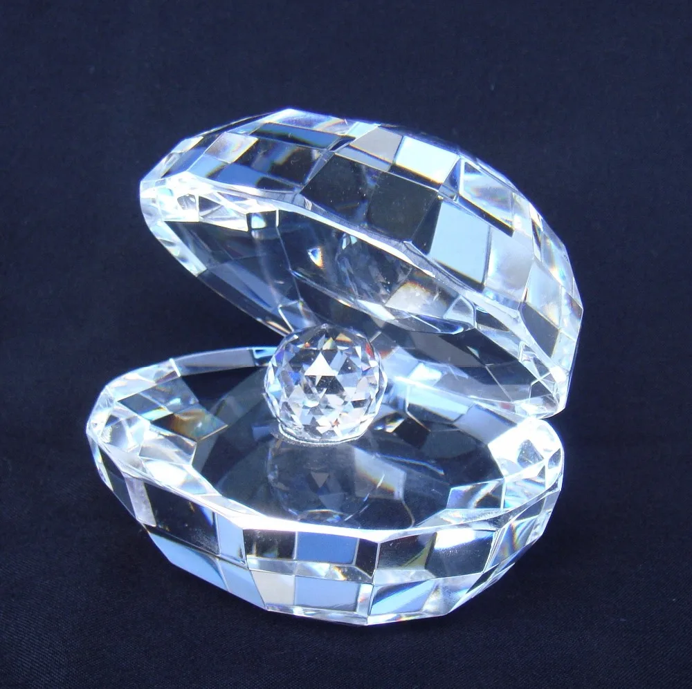 Прозрачная кристальная жемчужная Мидия модель декоративный Кварцевый Рок