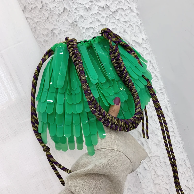 2019 модная женская сумка-мешок новый прилив кисточка сумка на плечо от известного