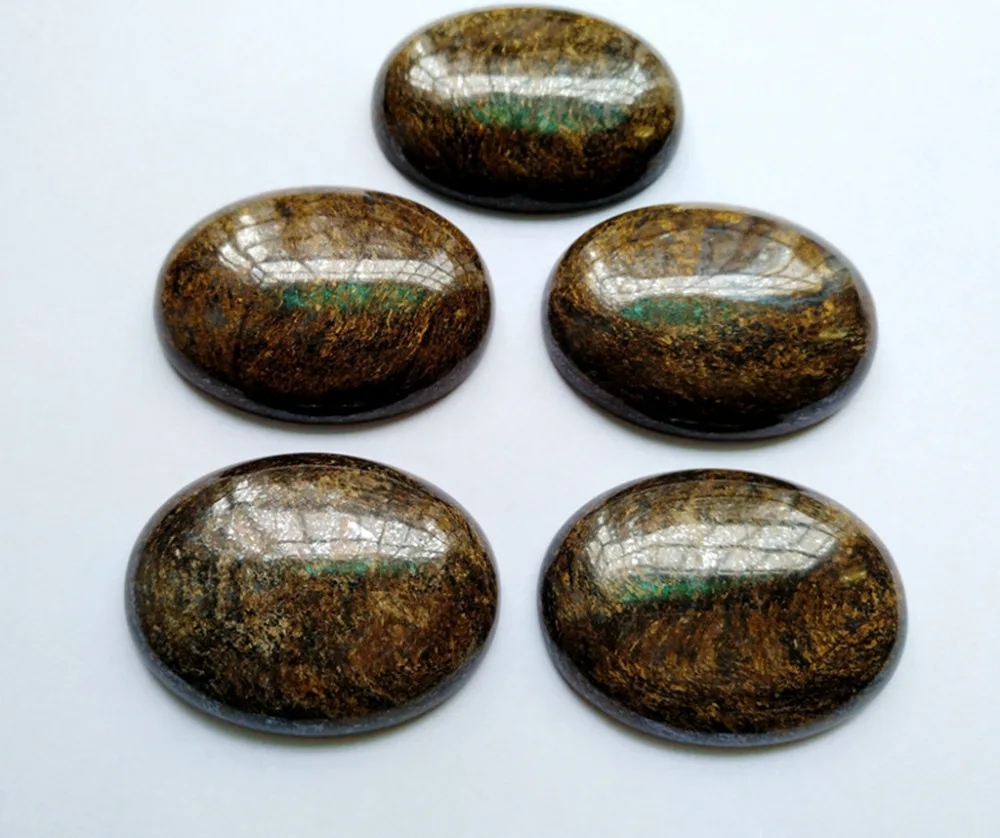 Камень бронзит натуральные бусины кабошон 30x40 мм Овальный драгоценный камень