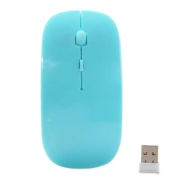 Зеленый Игровая оптическая мышь 2,4G, беспроводная мышь, модная ультратонкая компьютерная мышь с usb-приемником, компьютерная мышь для ноутбука, Новинка - Цвет: Зеленый