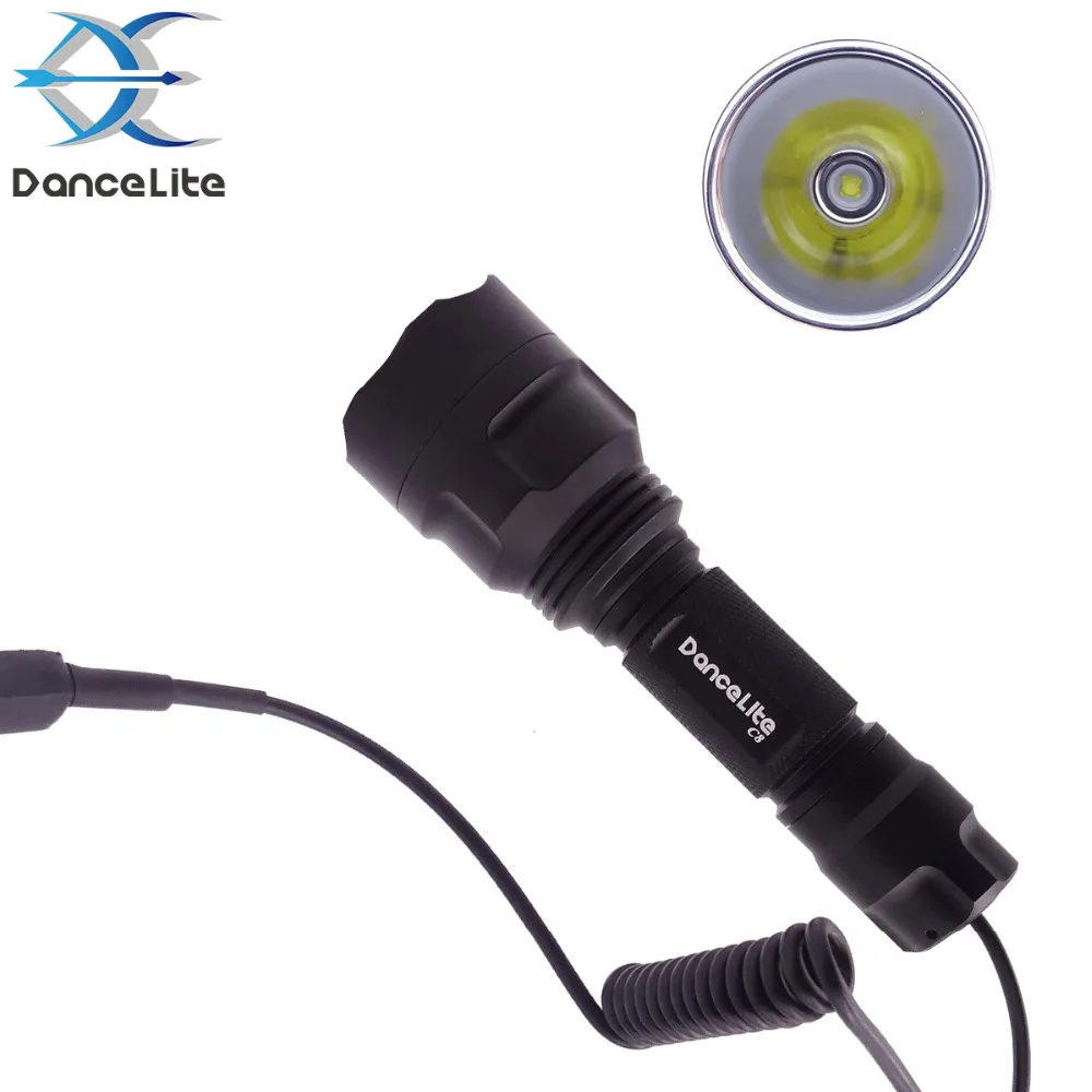 Dancelite C8 XP-L2 XPL2 V5/V6 AMC7135x10 1 режим(вкл/выкл) светодиодный тактический фонарь для охоты стрельба из лука+ 2-режим пульт дистанционного управления
