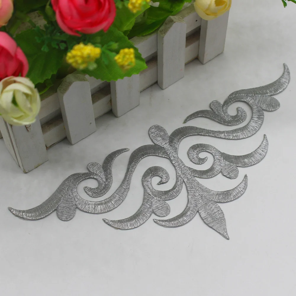YACKALASI, 5 шт./лот, золотая вышивка, аппликация, косплей костюм, нашивки, 3D, золото и серебро, железо, Венеция, отделка, 21*9,5 см