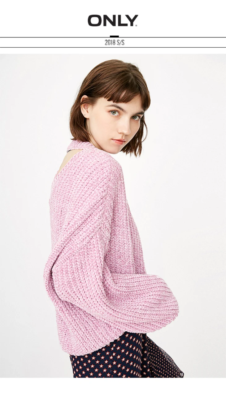 ONLY Women's See-through Loose Fit Batwing Sleeves Pullover knit Sweater |118313528