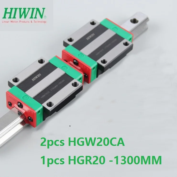 1 шт. 100% оригинальная линейная направляющая Hiwin HGR20 -L 1300 мм + 2 фланцевых блока HGW20CA