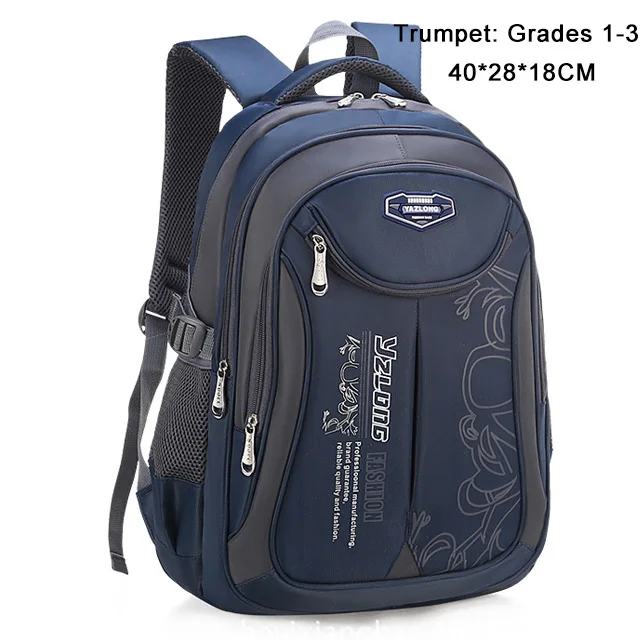 Dark blue large Горячая новинка детские школьные сумки для подростков мальчиков и девочек большой вместительный школьный рюкзак Водонепроницаемый ранец Детская сумка для книг mochila - Цвет: Dark blue large